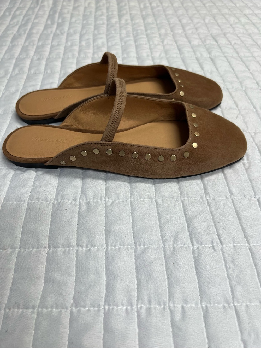 Madewell The Greta Ballet Flat Mule in Aged Cognac Suede Size 8 - Picture 5 of 11
